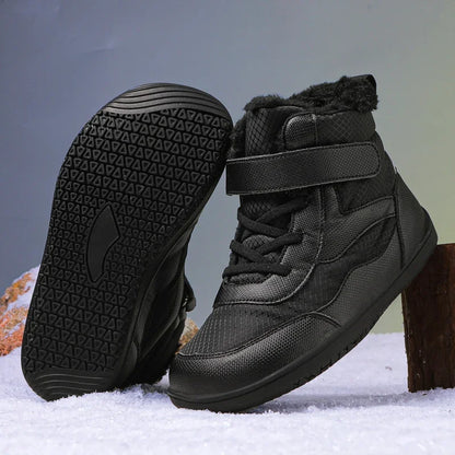 Boys/Girls Winter Snow Boots; Wide Toe Insulated Waterproof