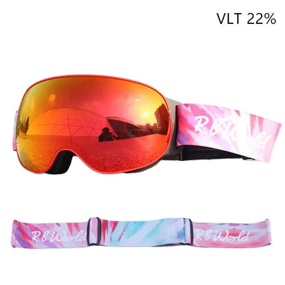 RBworld Ski Goggles, Double Layers UV400 Anti-fog