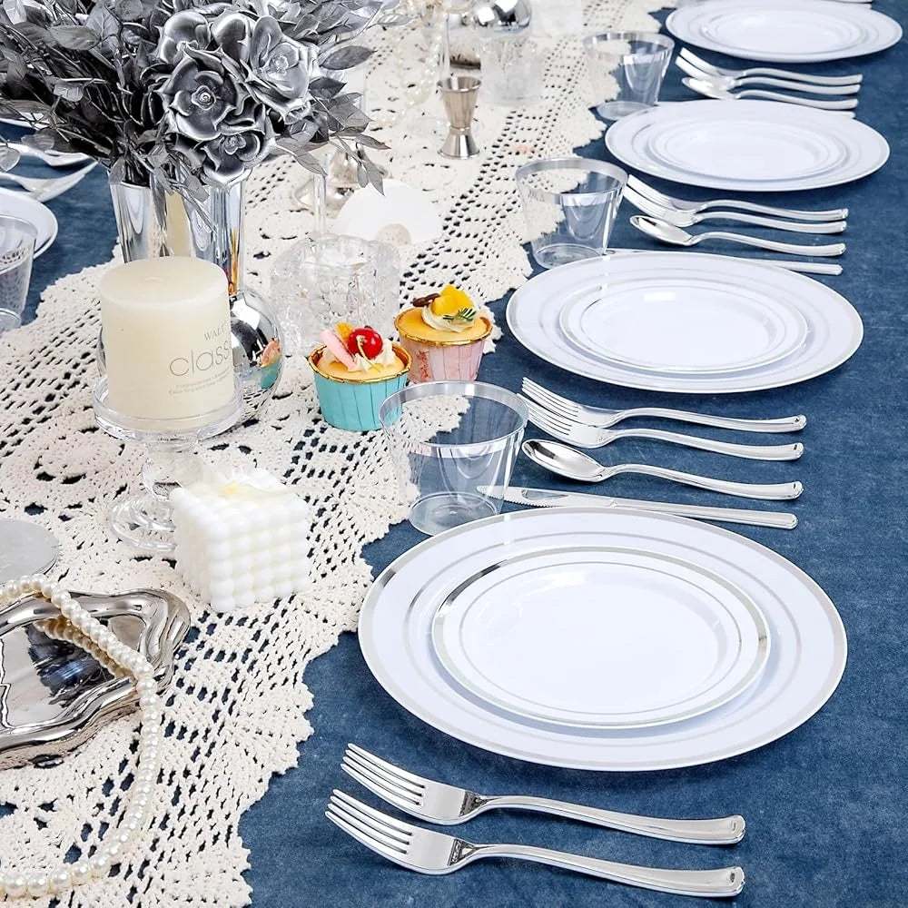 Disposable Plastic Dinnerware for 50 Guests