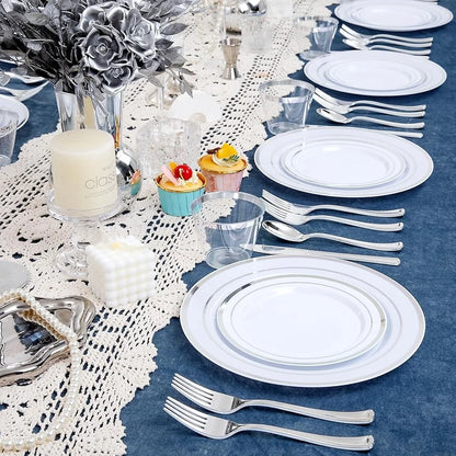 Disposable Plastic Dinnerware for 50 Guests