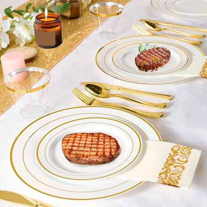 175Pcs (25 Guests) Disposable Dinnerware Set
