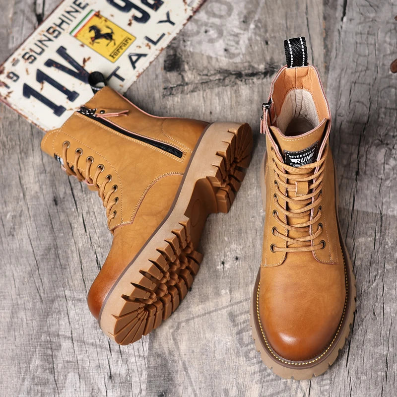 Leather Ankle Boots, Men's Leather Cowboy Boots