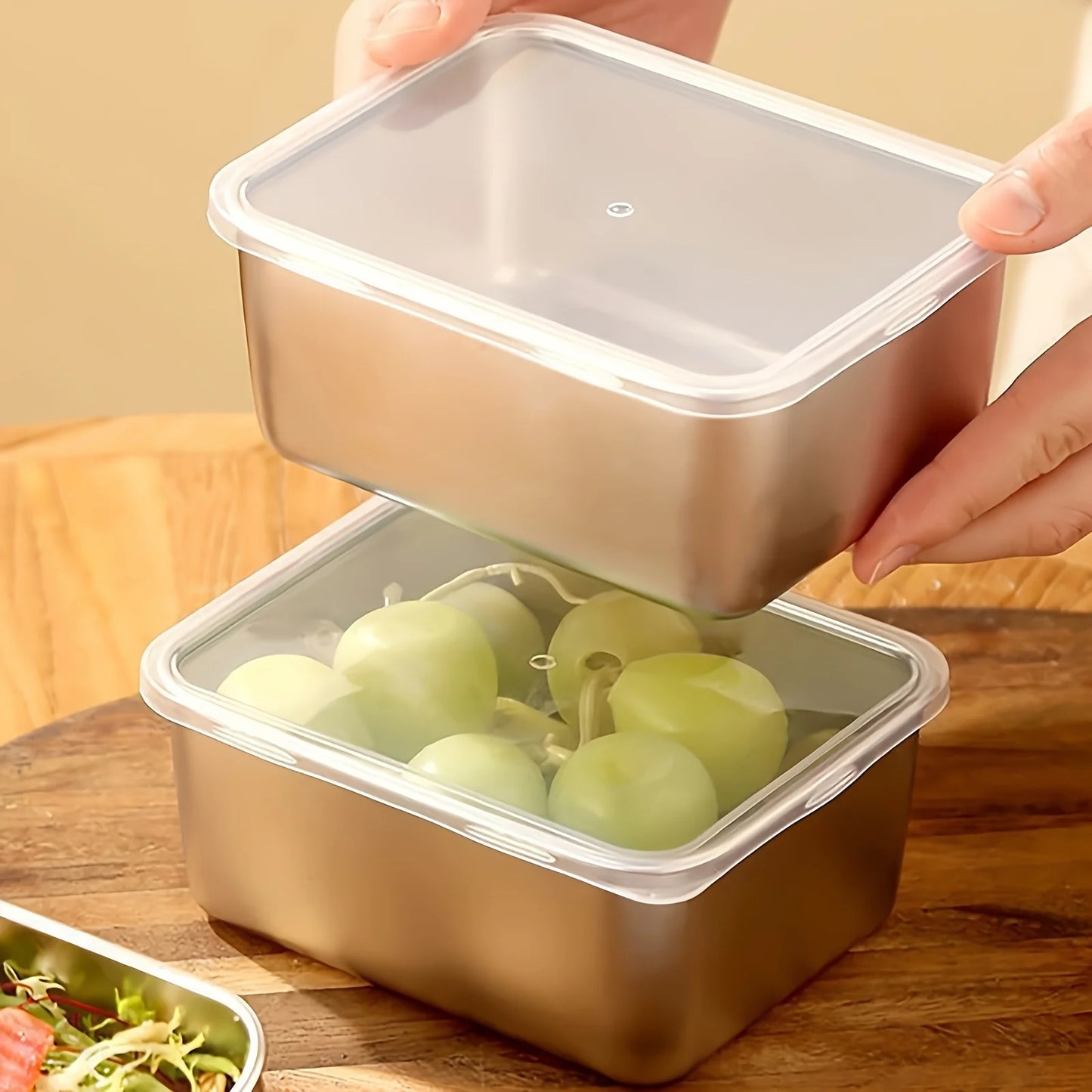 6-Piece Stainless Steel Food Storage Containers Set w/Lids