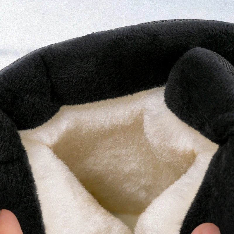 Men's Waterproof Snow Boots, Non-Slip Side Zipper