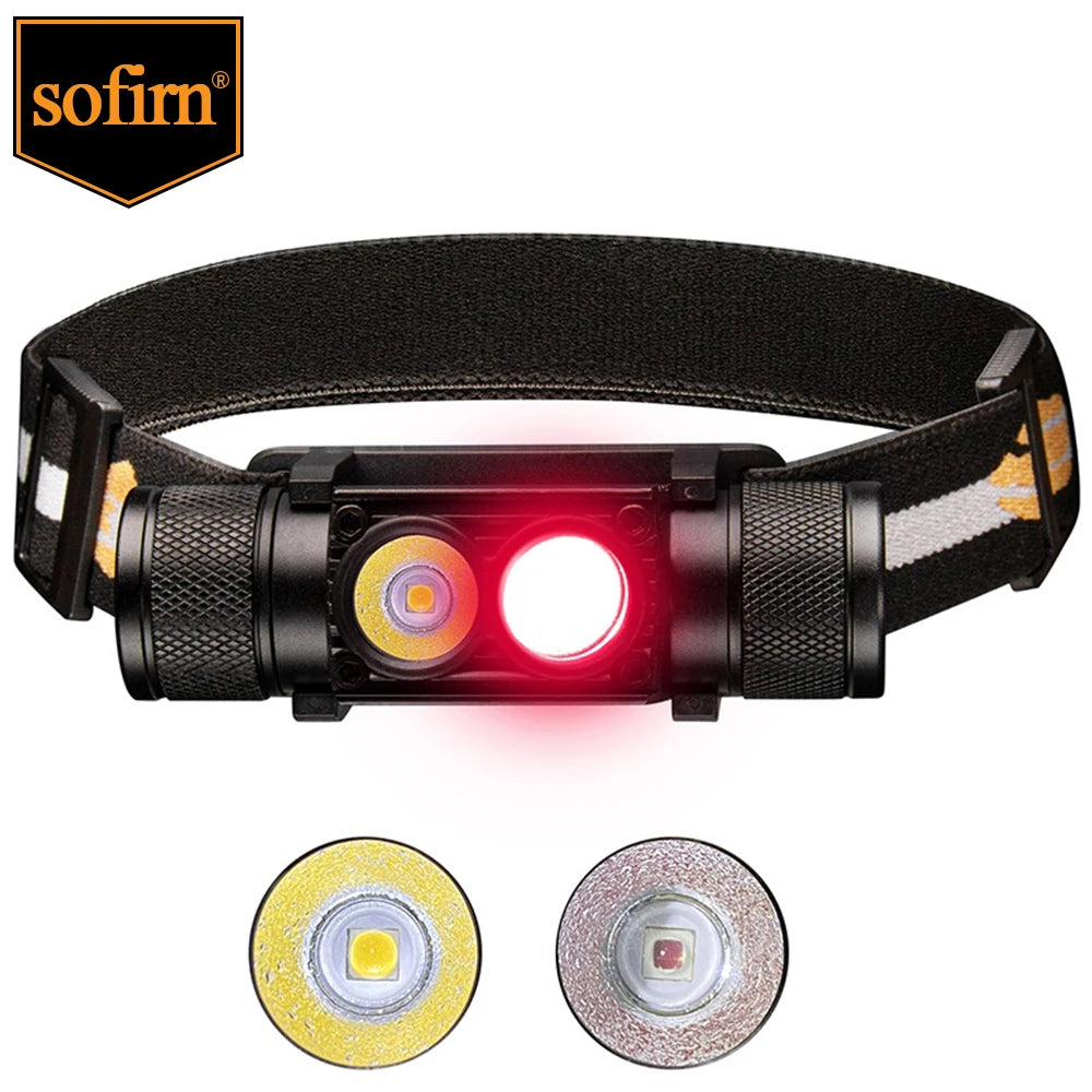 LED Rechargeable Headlamp Flashlight White Red