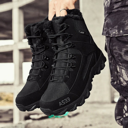 Men's Snow Boots, Warm Plush Winter Boots