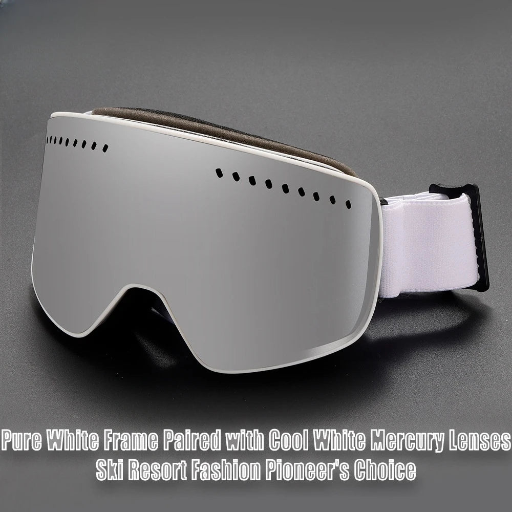 Magnetic Double-Layer Anti-Fog Ski Goggles
