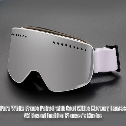 Magnetic Double-Layer Anti-Fog Ski Goggles