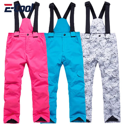 Kids Ski Pants Thicken Warm Snowboarding Trousers