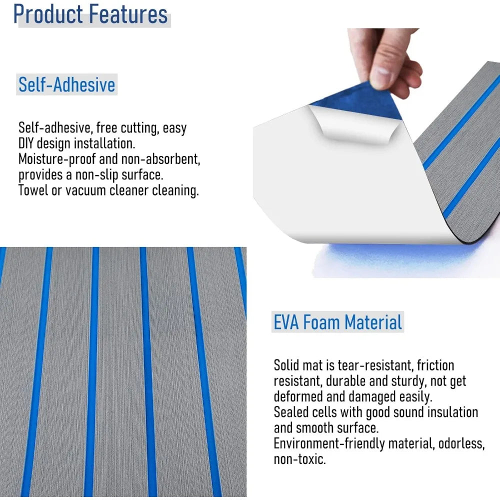 Non-Slip Boat Decking EVA Foam Flooring Sheet Self-Adhesive