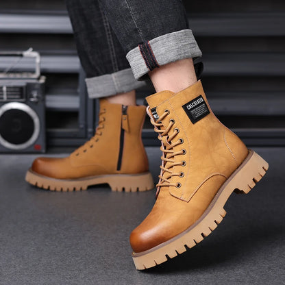Leather Ankle Boots, Men's Leather Cowboy Boots