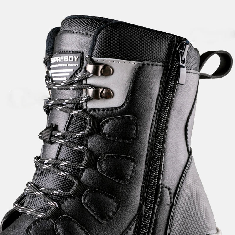Men's Waterproof Snow Boots, Non-Slip Side Zipper