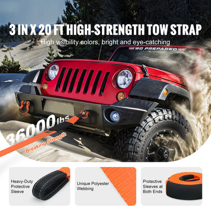 Polyester Tow Strap Recovery Kit Tow Ropes