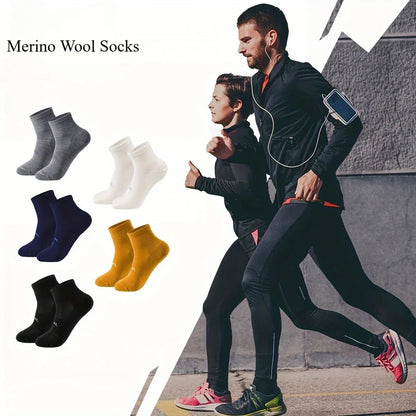 4 Pairs Wool Socks Low Cut Unisex 70% Merino Wool