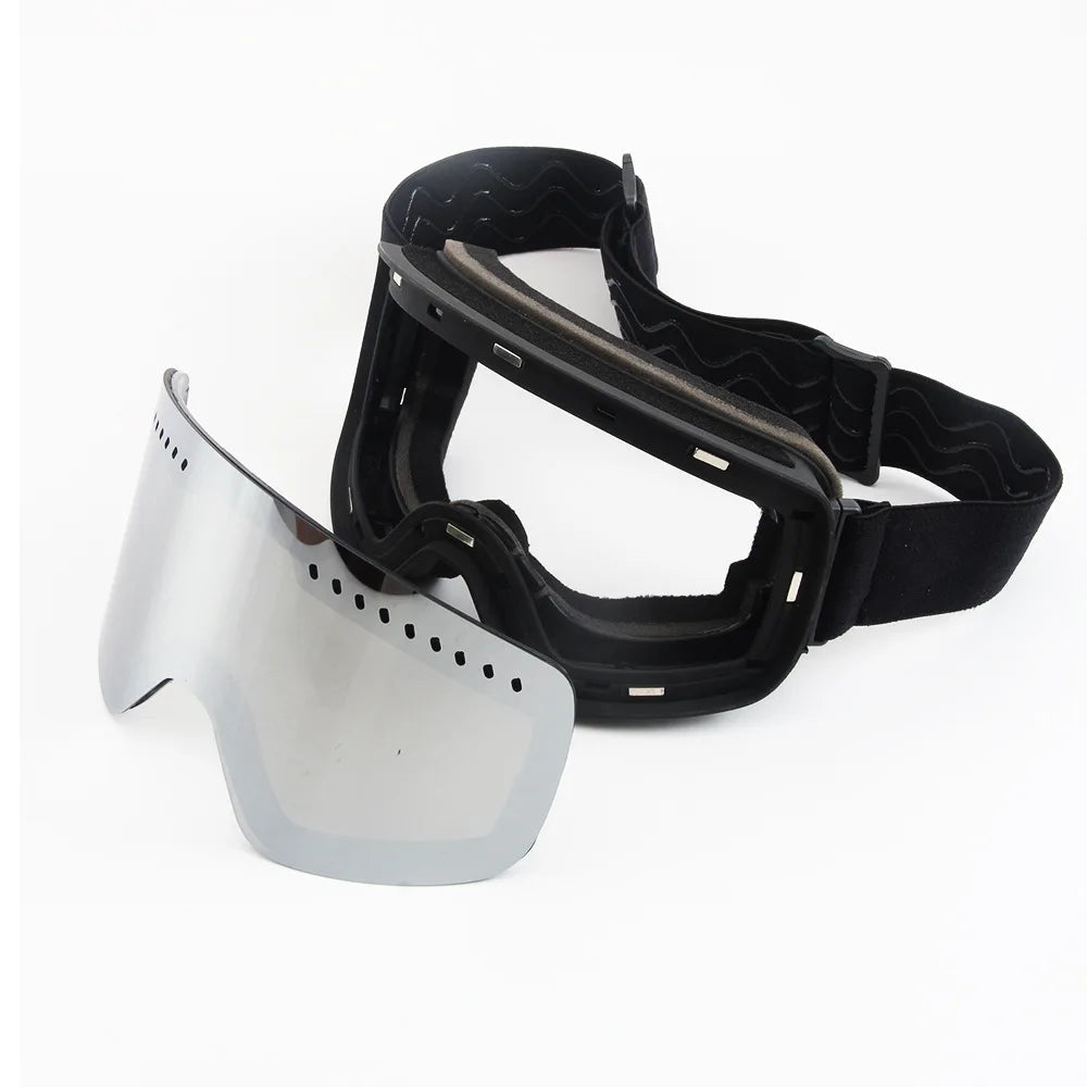 Magnetic Double-Layer Anti-Fog Ski Goggles