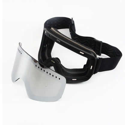 Magnetic Double-Layer Anti-Fog Ski Goggles