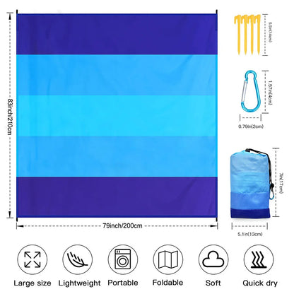 Beach Blanket, Waterproof and Sandproof Large 2-3 Adult Light Picnic Mat Travel Camping Hiking Beach Blanket 200x210cm