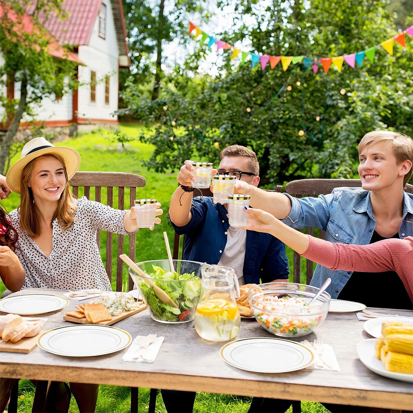 175Pcs (25 Guests) Disposable Dinnerware Set