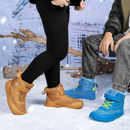 Boys/Girls Winter Snow Boots; Wide Toe Insulated Waterproof