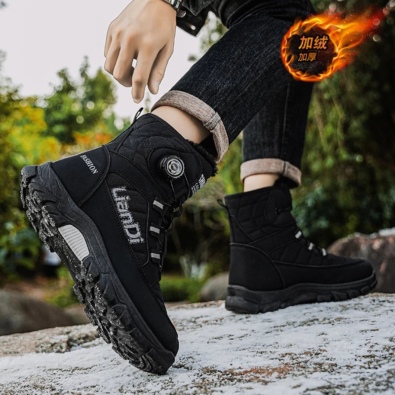 Swivel Buckle Fleece Waterproof Snow Boots