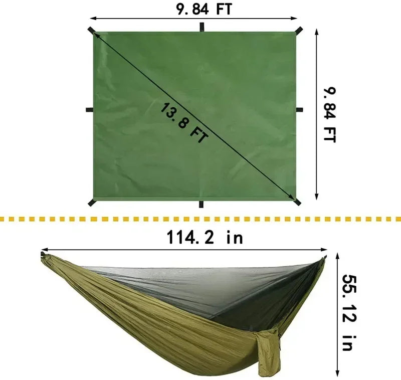 Camping Hammock with Bug Net and Rainfly Tarp