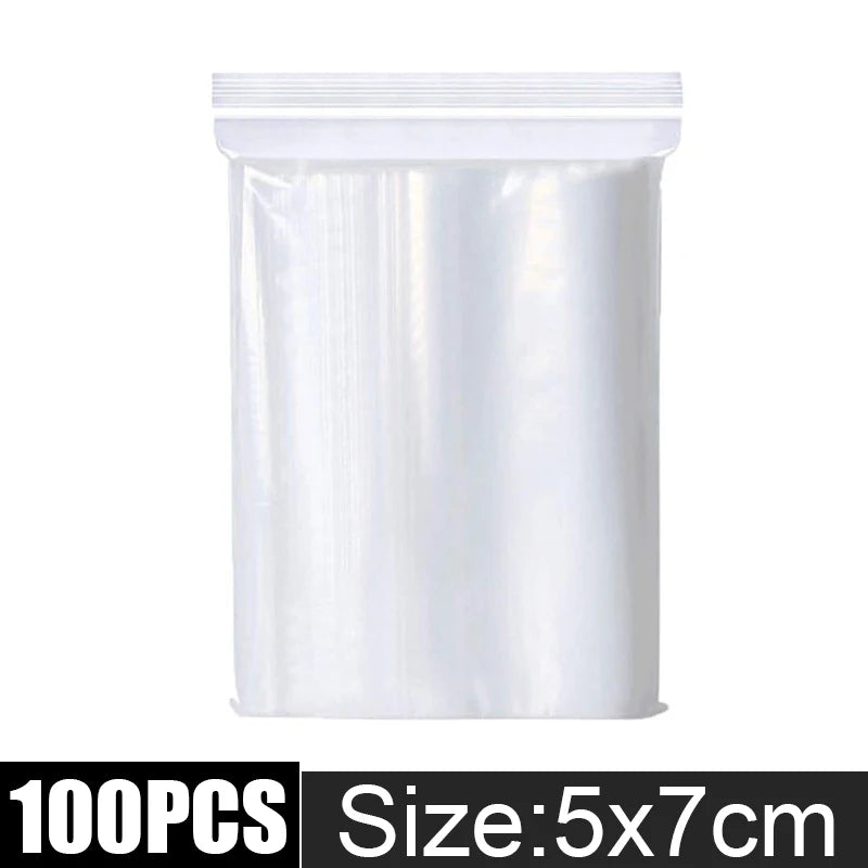 Clear Plastic Storage Bags, Zipper Seal