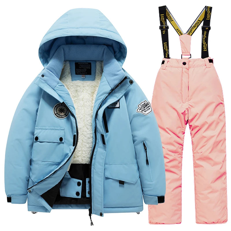 Children's Ski Suit Set Unisex, Thick Waterproof, Warm