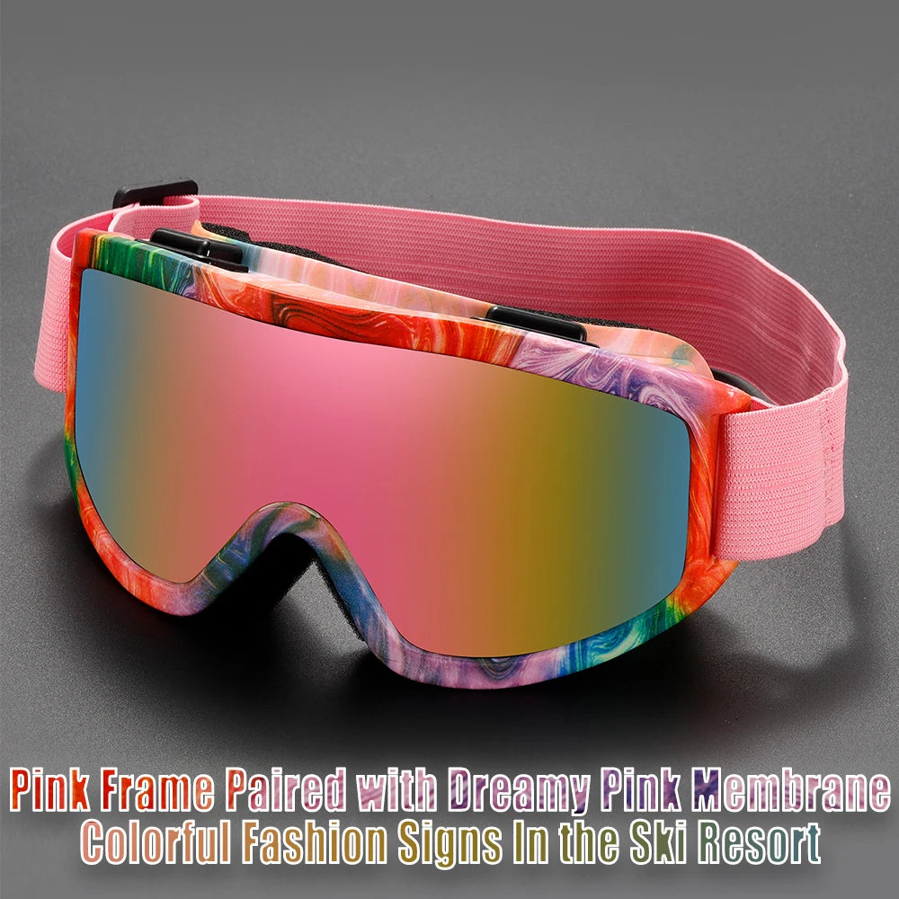 TPU Large Frame One-Piece Women Ski Goggles