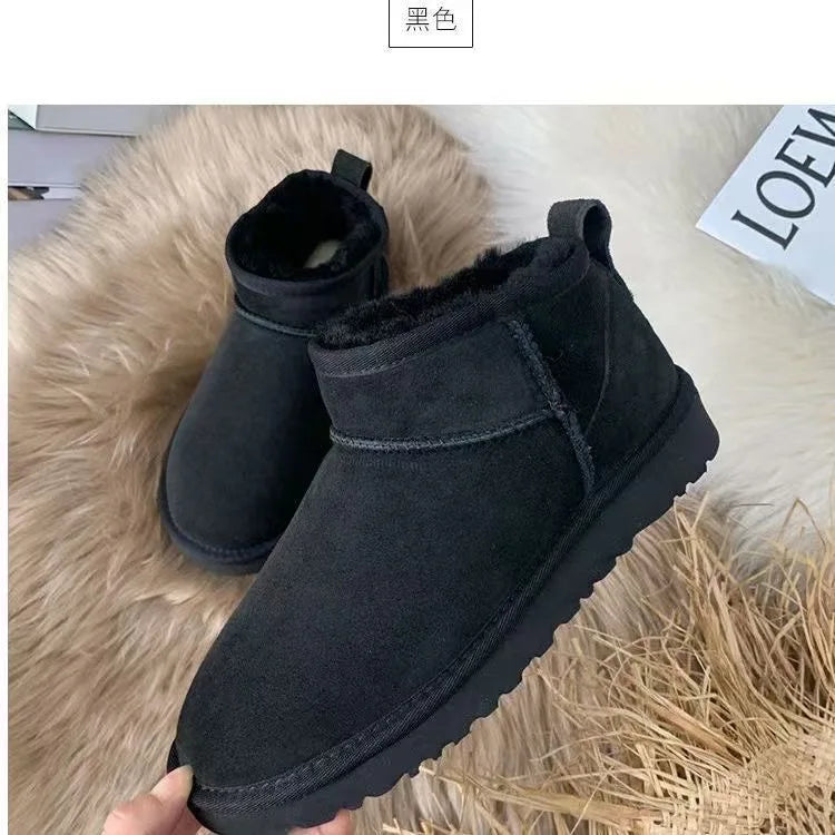 Real Sheepskin Wool Women Snow Boots