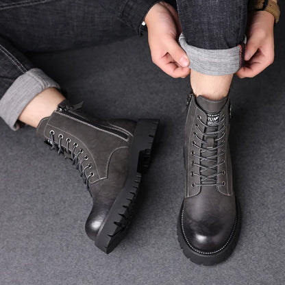 Leather Ankle Boots, Men's Leather Cowboy Boots