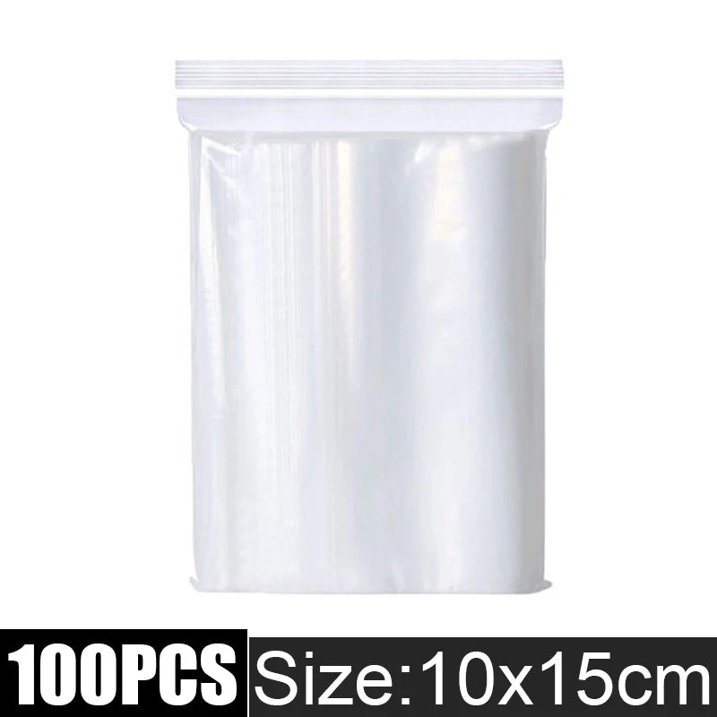 Clear Plastic Storage Bags, Zipper Seal