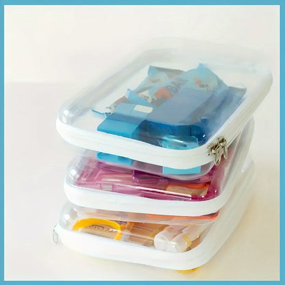 3 Zipper Pouches Transparent Cases Organizer Travel Case