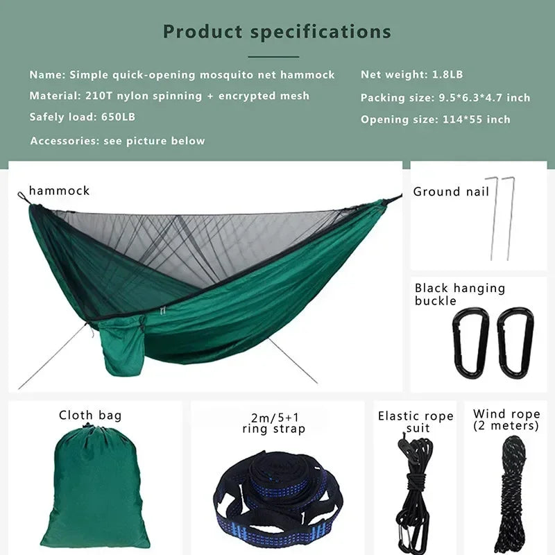 Camping Hammock with Bug Net and Rainfly Tarp