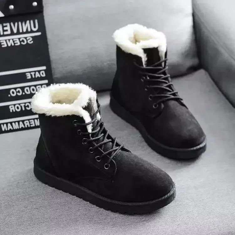 Winter Student Snow Boot, Short Tube Warm Lace-up