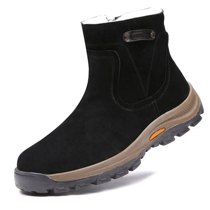 Genuine Sheepskin and Wool Integrated Snow Boots, Men