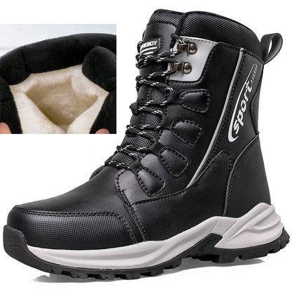 Men's Waterproof Snow Boots, Non-Slip Side Zipper