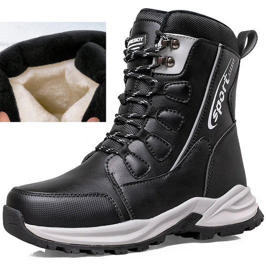 Men's Waterproof Snow Boots, Non-Slip Side Zipper
