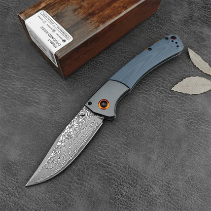 Damascus Steel Folding Pocket Knife Tactical Knife