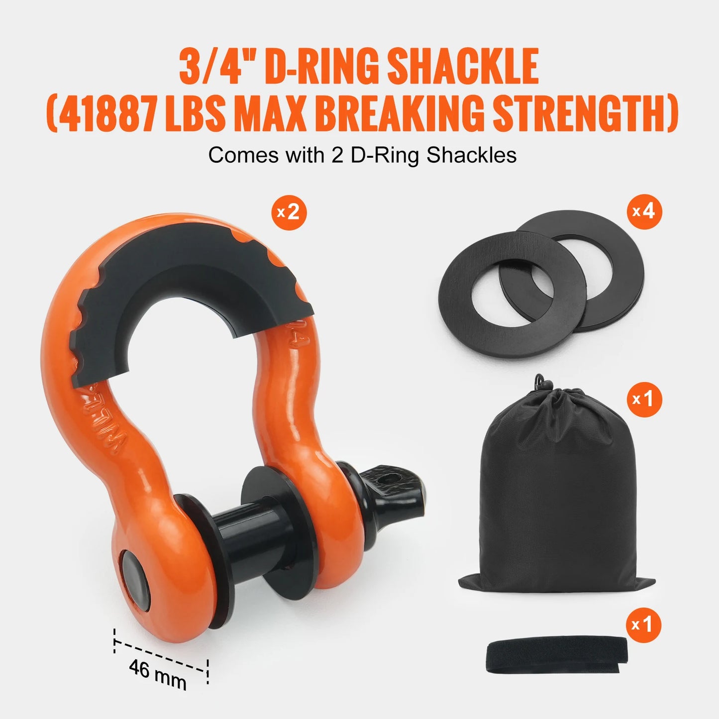 Polyester Tow Strap Recovery Kit Tow Ropes