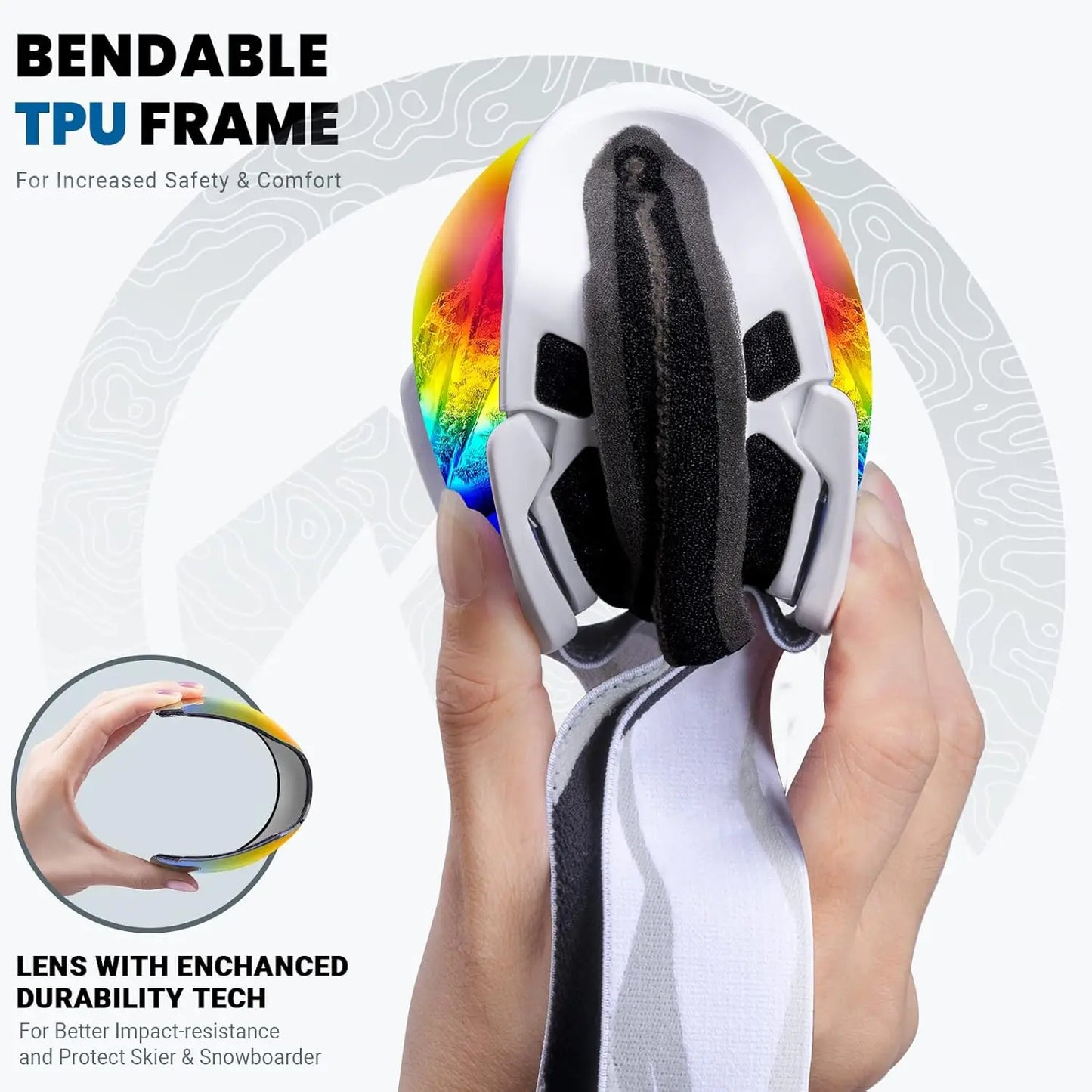 OutdoorMaster Ski Goggles with Cover Snowboard Snow Goggles OTG Anti-Fog