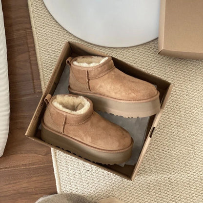 Real Sheepskin Wool Women Snow Boots