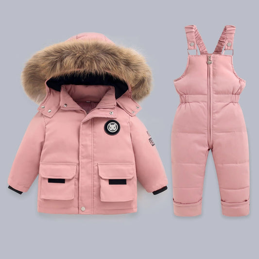 Winter Warm Down Jackets, Boy & Girl Jumpsuit Parka Overalls