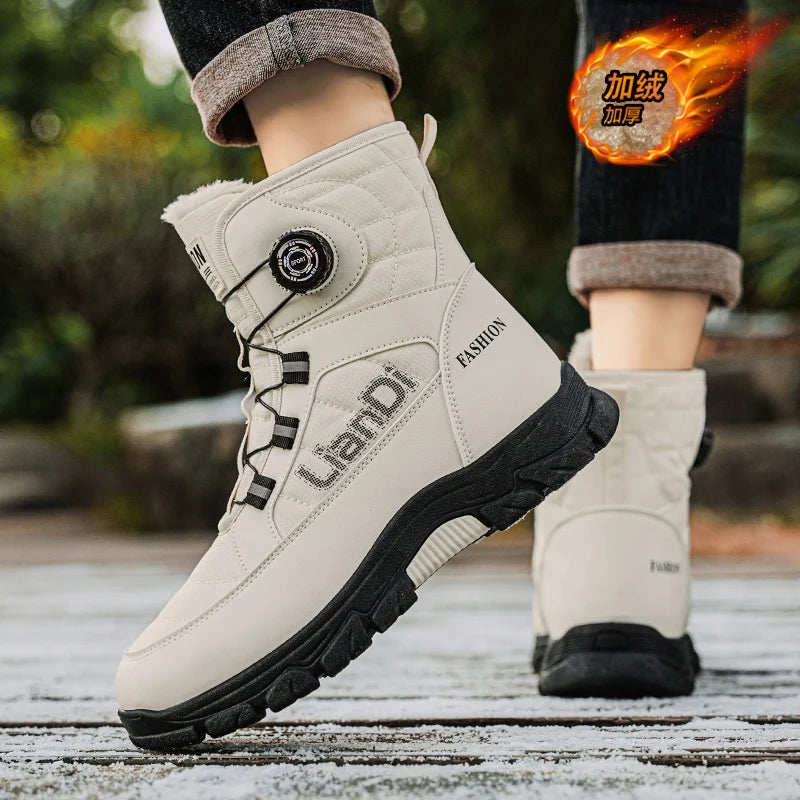 Swivel Buckle Fleece Waterproof Snow Boots