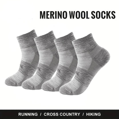 4 Pairs Wool Socks Low Cut Unisex 70% Merino Wool