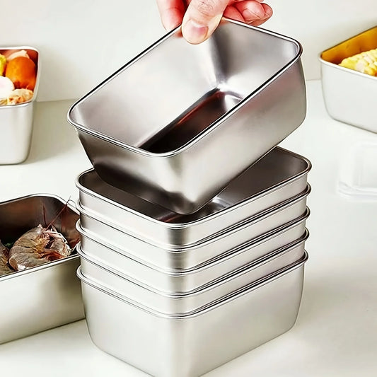 6-Piece Stainless Steel Food Storage Containers Set w/Lids