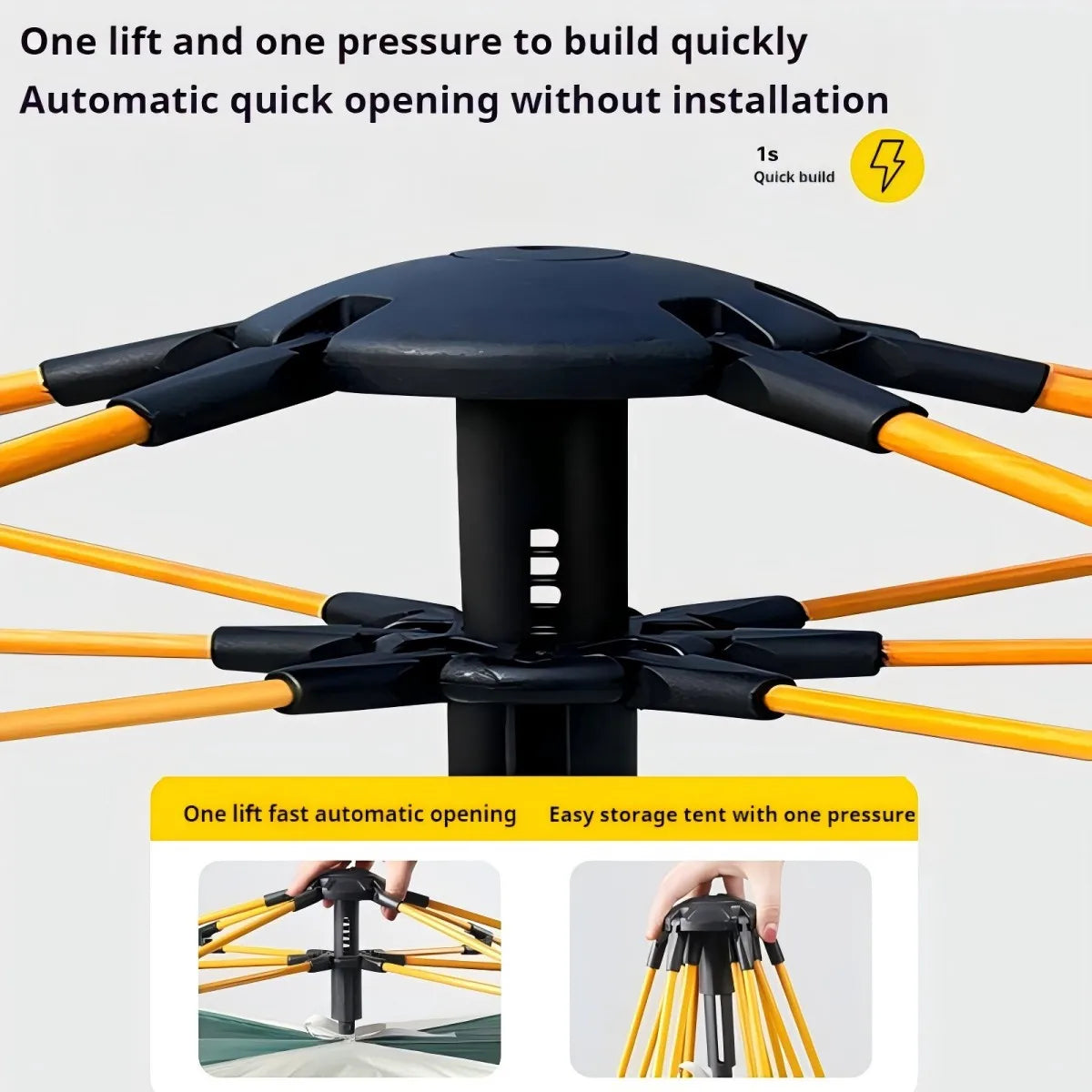 Outdoor Shelter Sunshade Camping Tent Two Doors and Two Windows