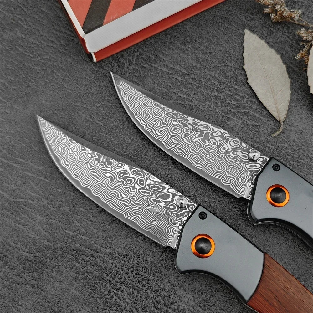 Damascus Steel Folding Pocket Knife Tactical Knife