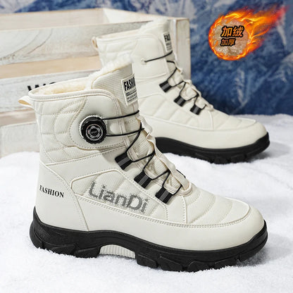 Swivel Buckle Fleece Waterproof Snow Boots