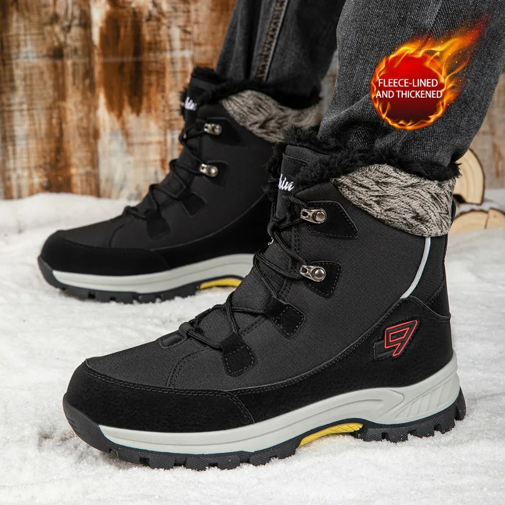 Men's Winter Snow Boots, High Top Waterproof