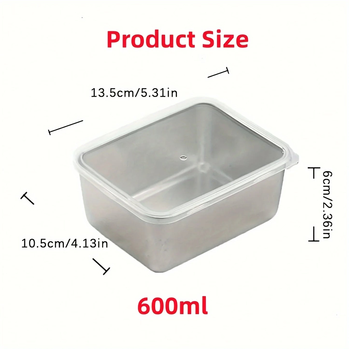 6-Piece Stainless Steel Food Storage Containers Set w/Lids
